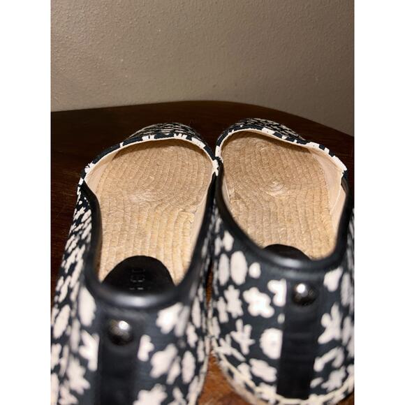 Coach Women’s Espadrilles Flats Size 9B Black White Floral Canvas Shoes EUC - Picture 9 of 12